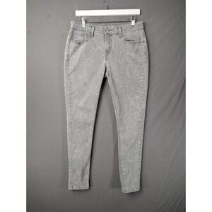 Levi Skinny Jeans Gray Acid Wash Mid Rise Denim Pants